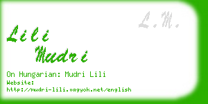 lili mudri business card